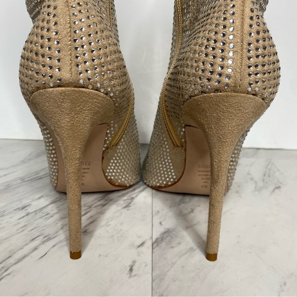 Schutz Sybil Rhinestone Heeled Pointy Toe Bootie 9 1/2 B - Picture 4 of 14